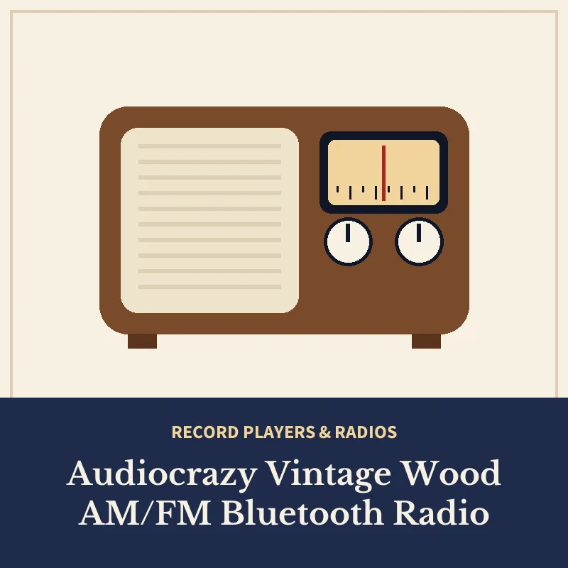 Illustration: Audiocrazy Vintage Wood AM/FM Bluetooth Radio